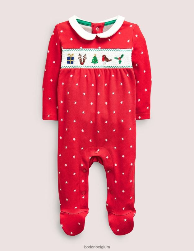 bébé Boden étoiles rouges rockabilly pyjama de Noël nouveau-né vêtements Z42D03327