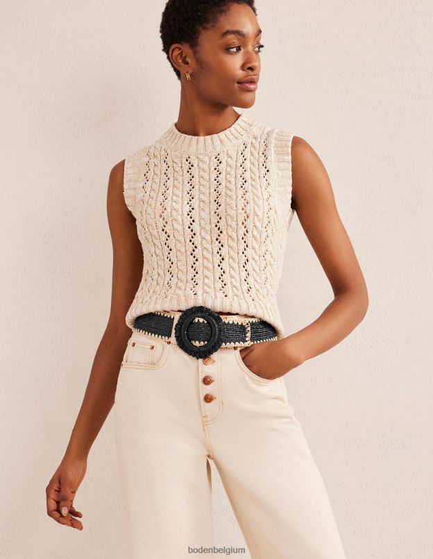 femmes Boden noir ceinture en raphia accessoire Z42D02385