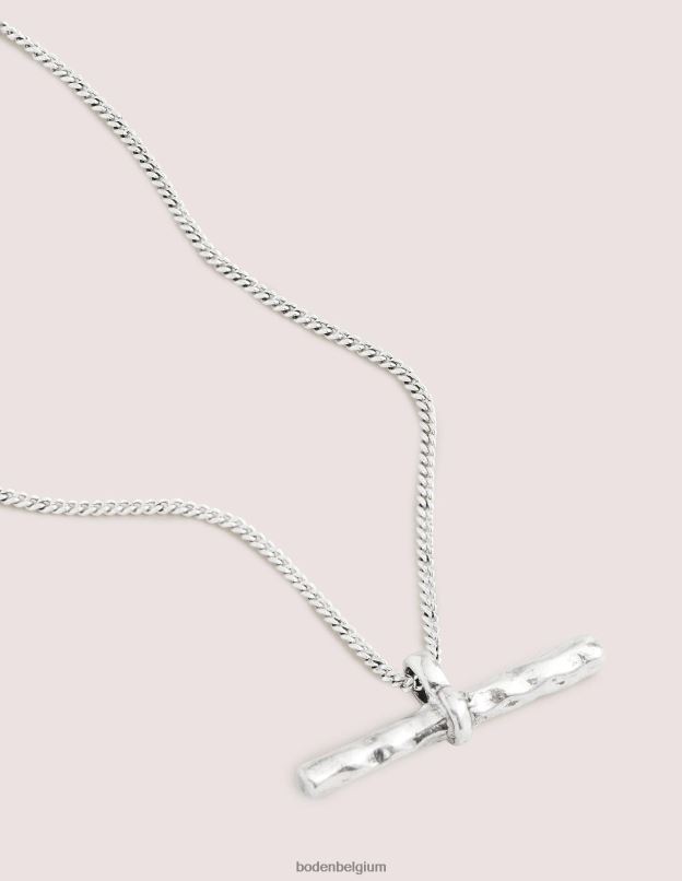 femmes Boden argent collier barre en T accessoire Z42D0735