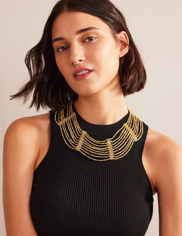 femmes Boden or collier de couche de perles accessoire Z42D0732