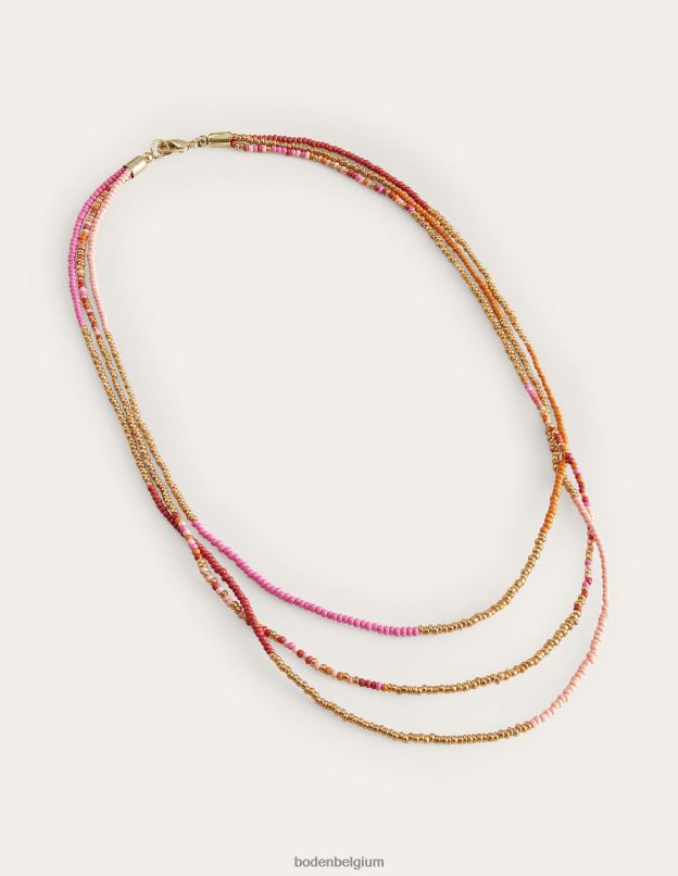 femmes Boden rose multicolore collier de perles accessoire Z42D0736
