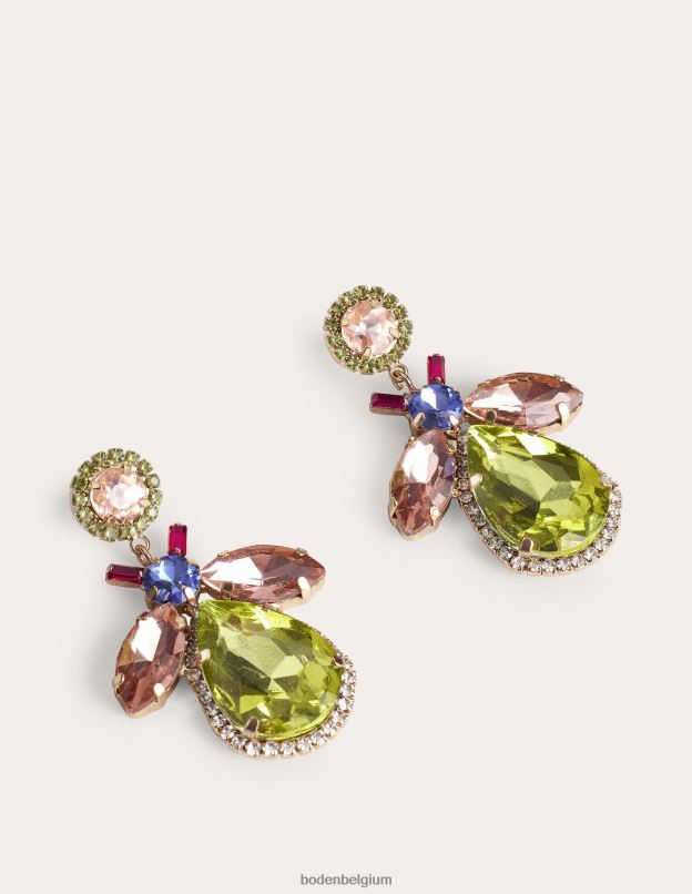 femmes Boden rose et vert boucles d'oreilles abeille ornementées accessoire Z42D02363