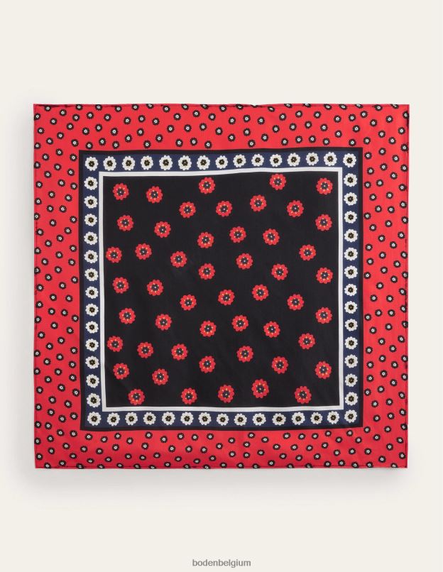 femmes Boden bourgeon noir et pétunia écharpe en soie accessoire Z42D02368