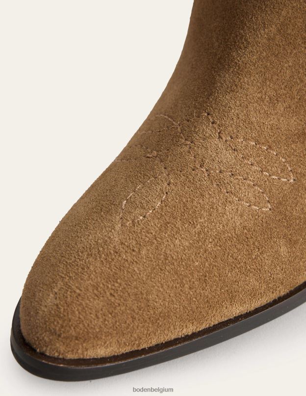 femmes Boden daim de vache muscovado bottines occidentales chaussure Z42D02302