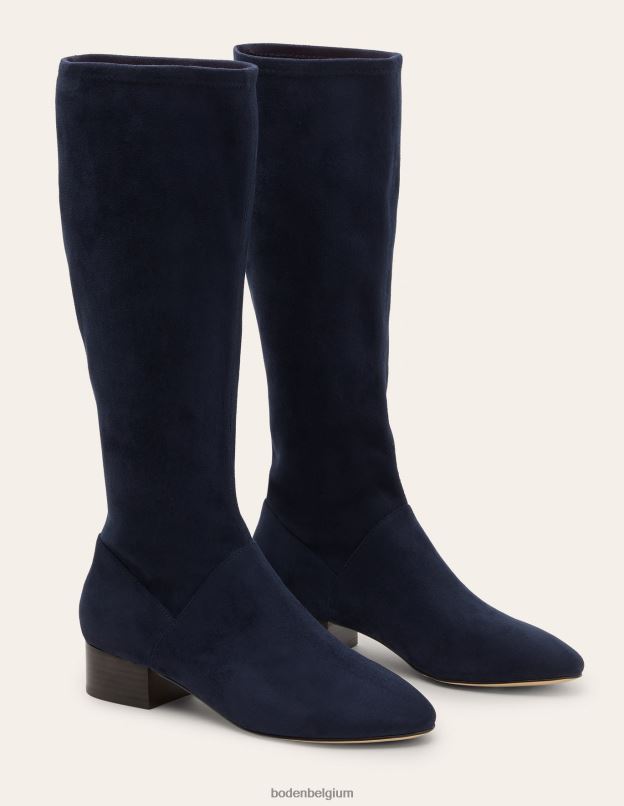 femmes Boden marine bottes plates extensibles chaussure Z42D02600