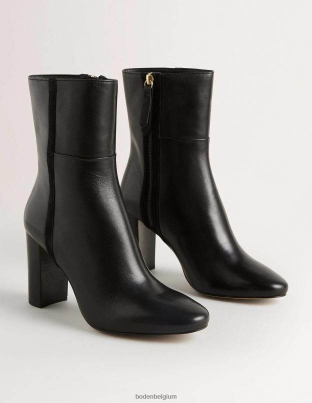 femmes Boden noir bottines en cuir chaussure Z42D02344