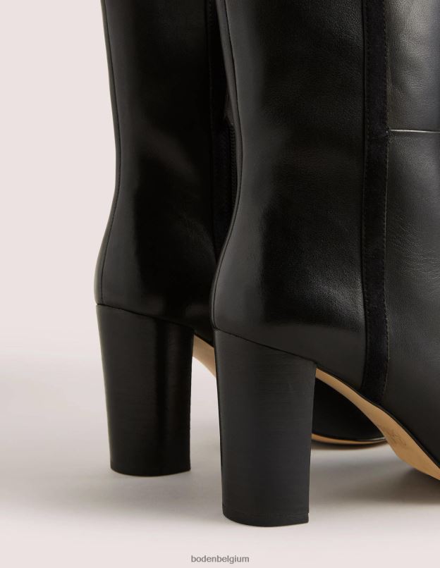 femmes Boden noir bottines en cuir chaussure Z42D02344