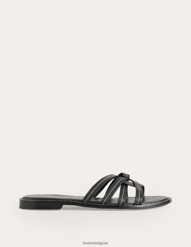 femmes Boden noir sliders à brides multiples chaussure Z42D02305