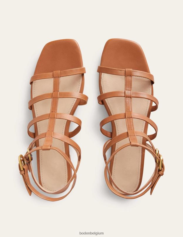 femmes Boden bronzer sandales spartiates en cuir chaussure Z42D0689