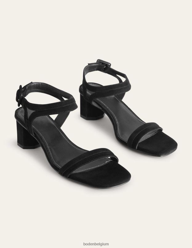 femmes Boden noir sandales à talons carrés chaussure Z42D0706