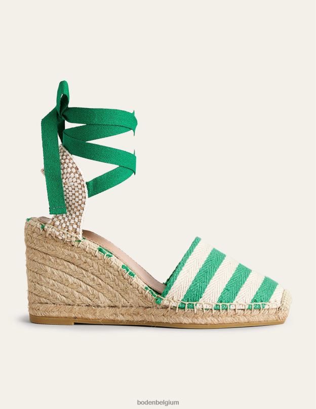 femmes Boden bande verte espadrilles compensées esme chaussure Z42D02310