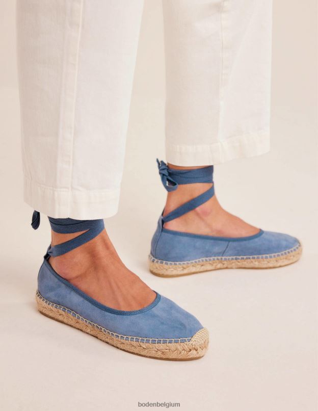 femmes Boden bleu caporal espadrilles à nouer à la cheville chaussure Z42D02606