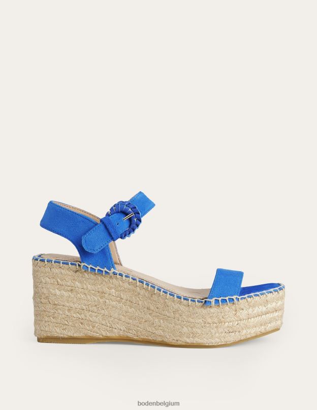femmes Boden daim héron bleu espadrilles compensées chaussure Z42D02340