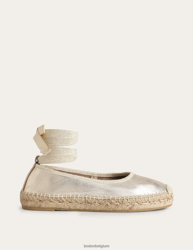 femmes Boden feuille d'or espadrilles à nouer à la cheville chaussure Z42D02290