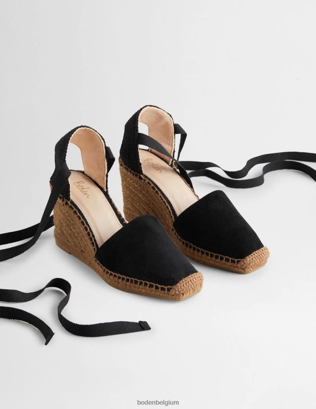 femmes Boden noir espadrilles compensées esme chaussure Z42D0717