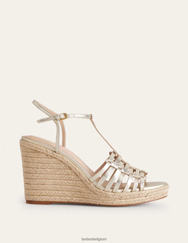 femmes Boden or espadrilles compensées à lanières chaussure Z42D0714