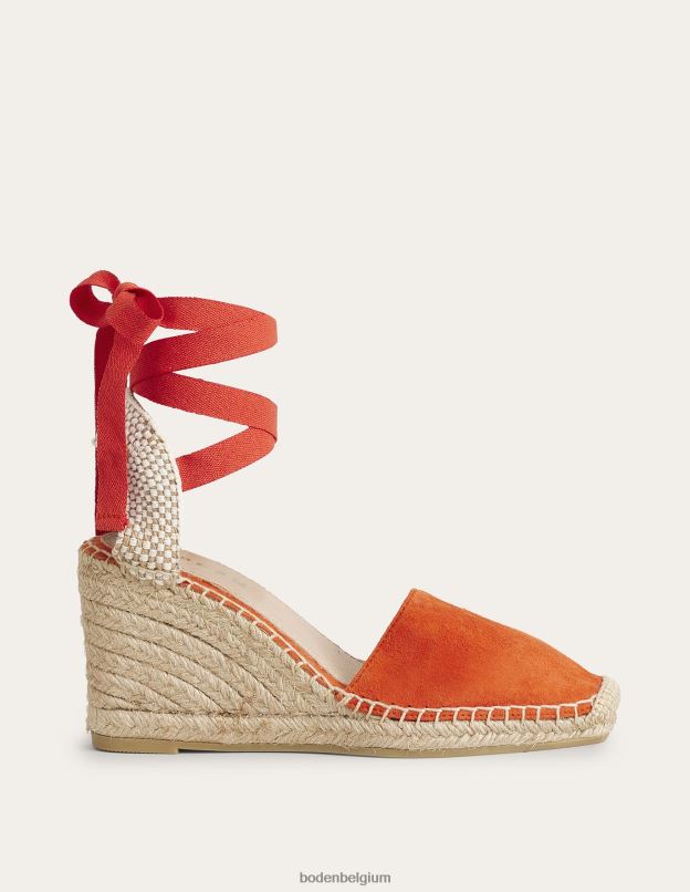 femmes Boden rouge vermillon espadrilles compensées esme chaussure Z42D02289