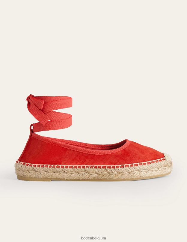 femmes Boden vermillon espadrilles à nouer à la cheville chaussure Z42D02301
