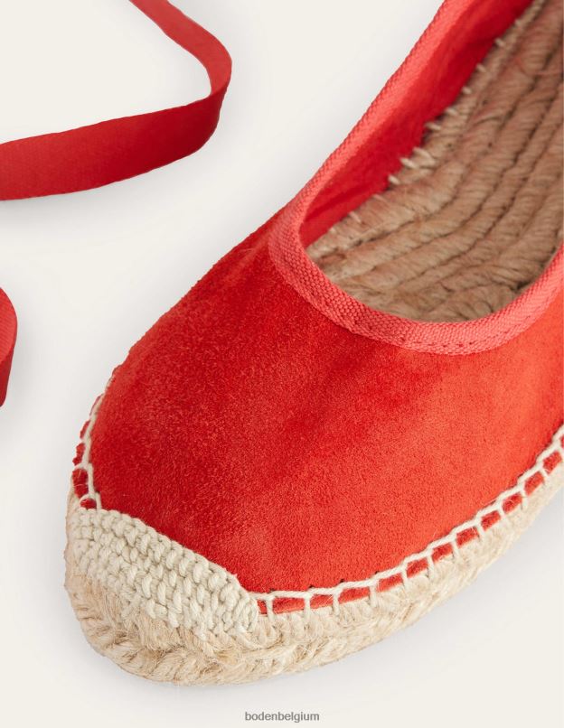 femmes Boden vermillon espadrilles à nouer à la cheville chaussure Z42D02301