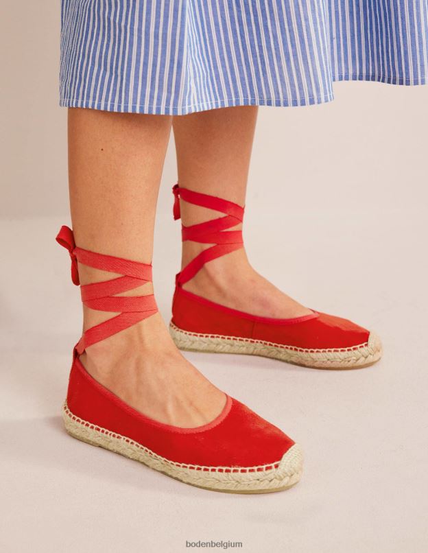 femmes Boden vermillon espadrilles à nouer à la cheville chaussure Z42D02301