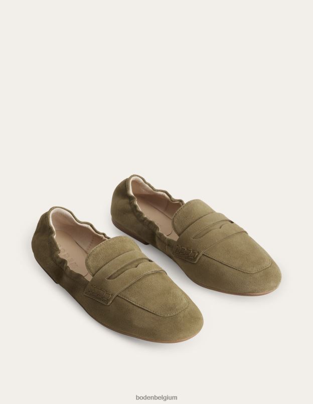 femmes Boden olive profonde mocassins à semelle souple chaussure Z42D02355