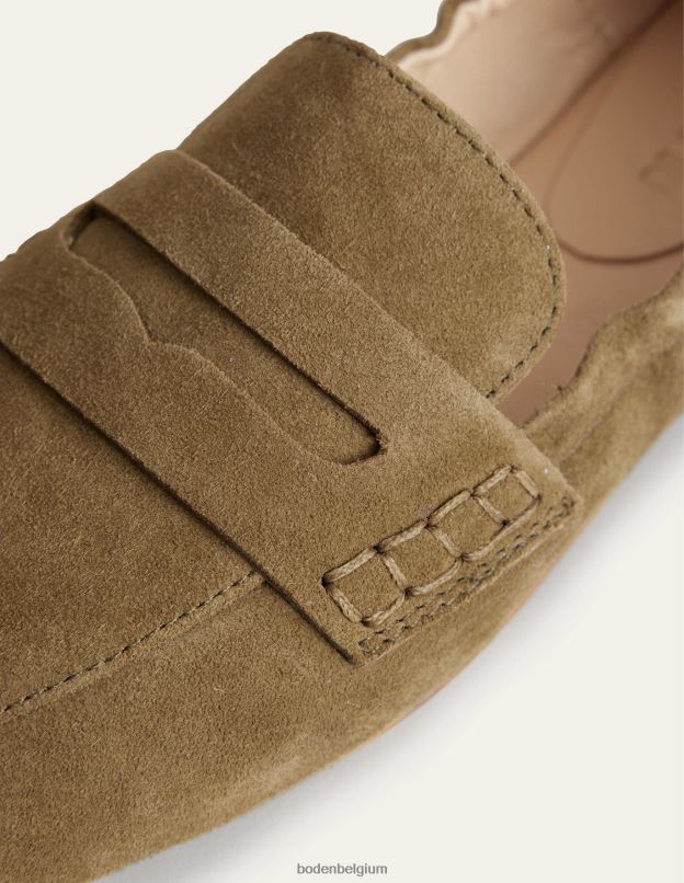 femmes Boden olive profonde mocassins à semelle souple chaussure Z42D02355