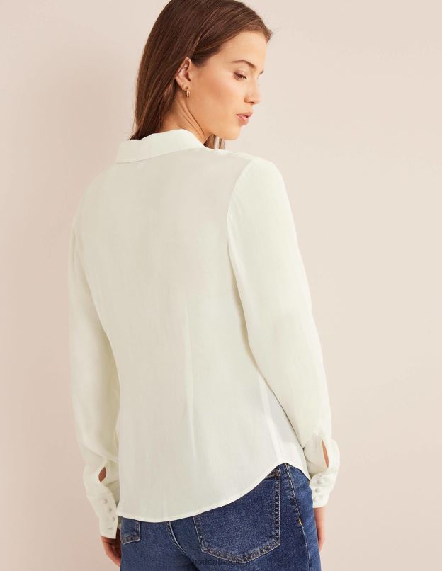 femmes Boden Ivoire chemise de travail ajustée vêtements Z42D01700