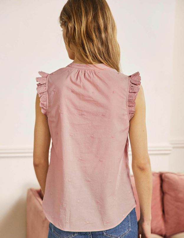 femmes Boden Milk-shake chemise brodée sans manches vêtements Z42D02424