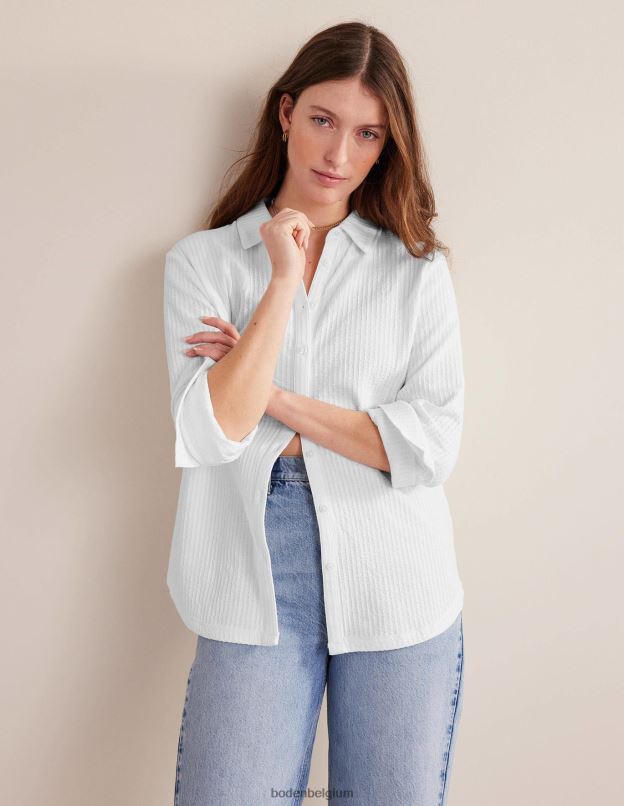 femmes Boden blanc chemise en jersey texturé vêtements Z42D01252