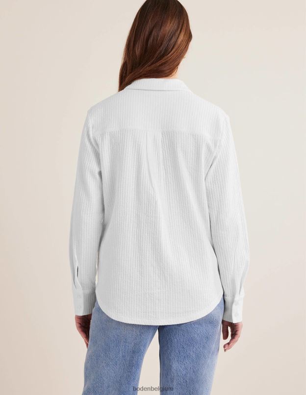femmes Boden blanc chemise en jersey texturé vêtements Z42D01252