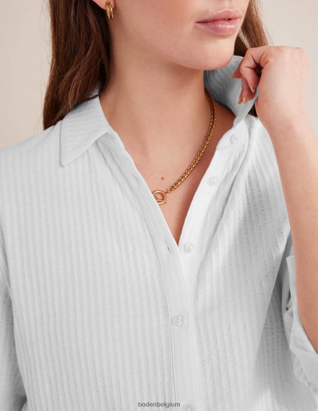 femmes Boden blanc chemise en jersey texturé vêtements Z42D01252