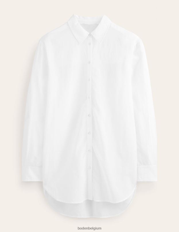 femmes Boden blanc chemise longue de vacances vêtements Z42D02187