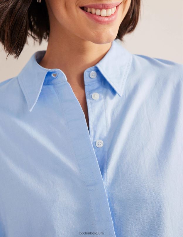 femmes Boden chambray oxford chemise oversize en coton vêtements Z42D01276