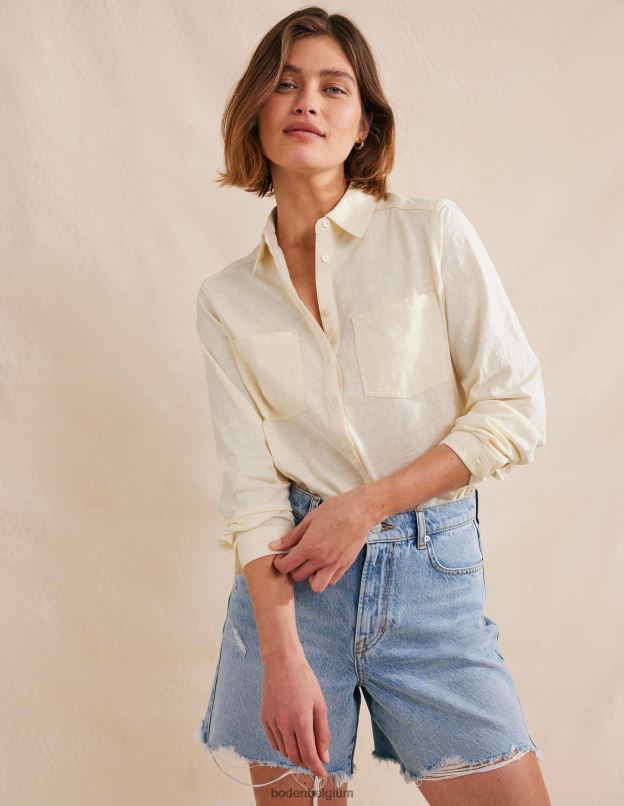 femmes Boden crème du Dorset chemise en jersey de coton vêtements Z42D01538