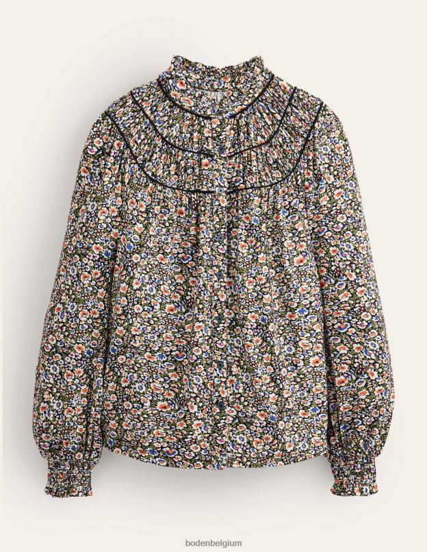 femmes Boden floraison multi et eden chemise en jersey à empiècement froncé vêtements Z42D02222