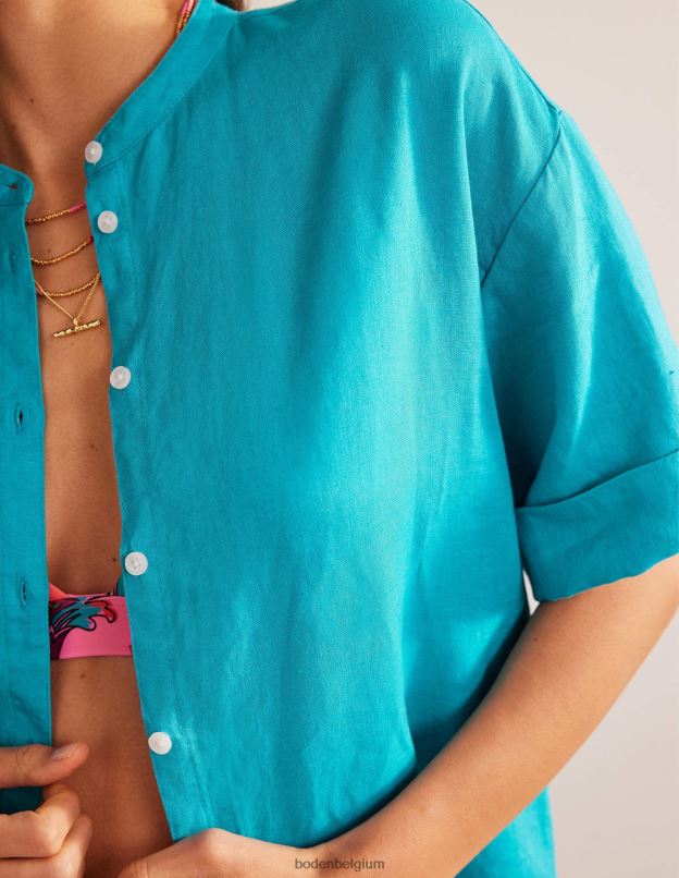 femmes Boden gemme chemise en lin à manches kimono vêtements Z42D01127