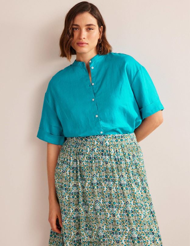 femmes Boden gemme chemise en lin à manches kimono vêtements Z42D01127