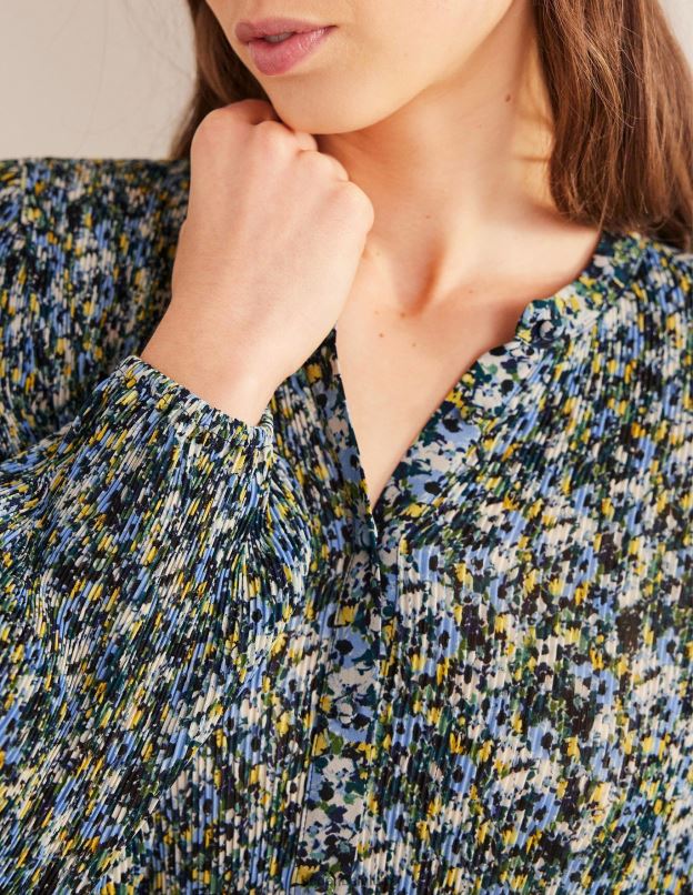 femmes Boden graines de lin et fleuron pictural blouse plissée vêtements Z42D01682