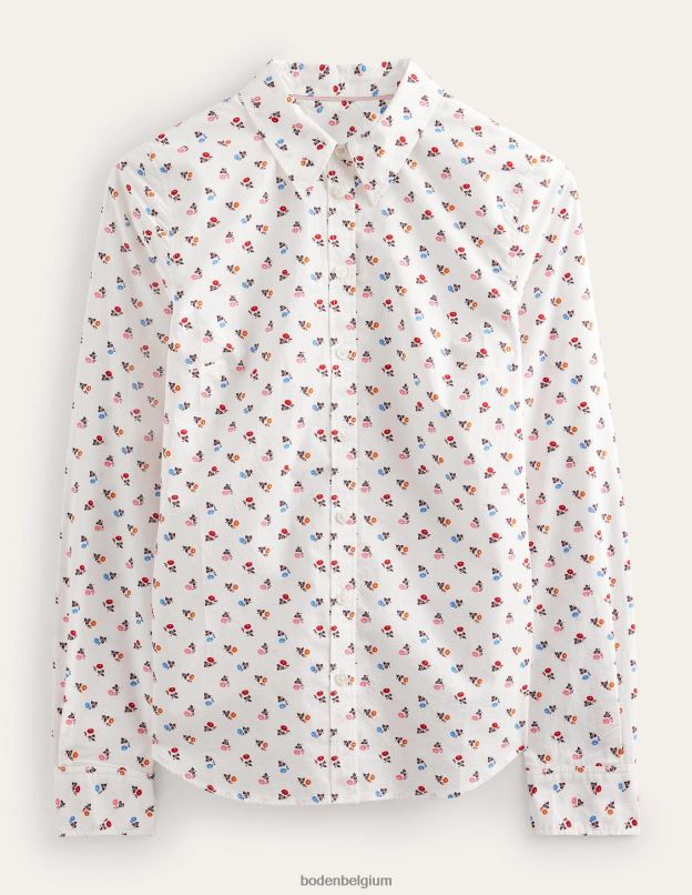 femmes Boden ivoire et marguerite douce chemise droite en coton vêtements Z42D02252