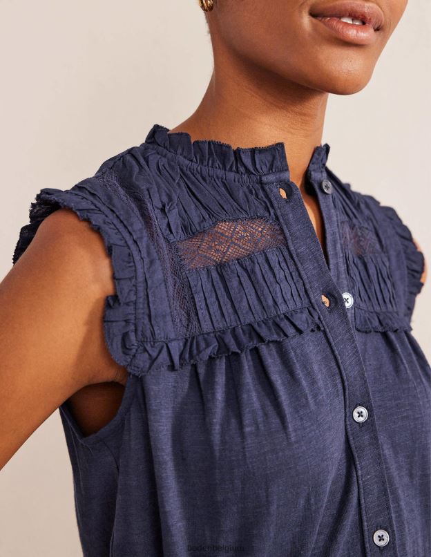 femmes Boden marine chemise en jersey à détail d'empiècement vêtements Z42D01449