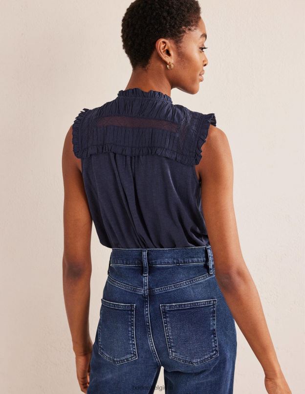 femmes Boden marine chemise en jersey à détail d'empiècement vêtements Z42D01449