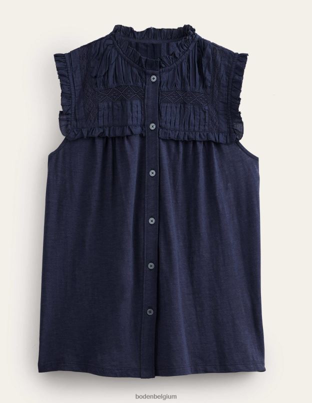 femmes Boden marine chemise en jersey à détail d'empiècement vêtements Z42D01449