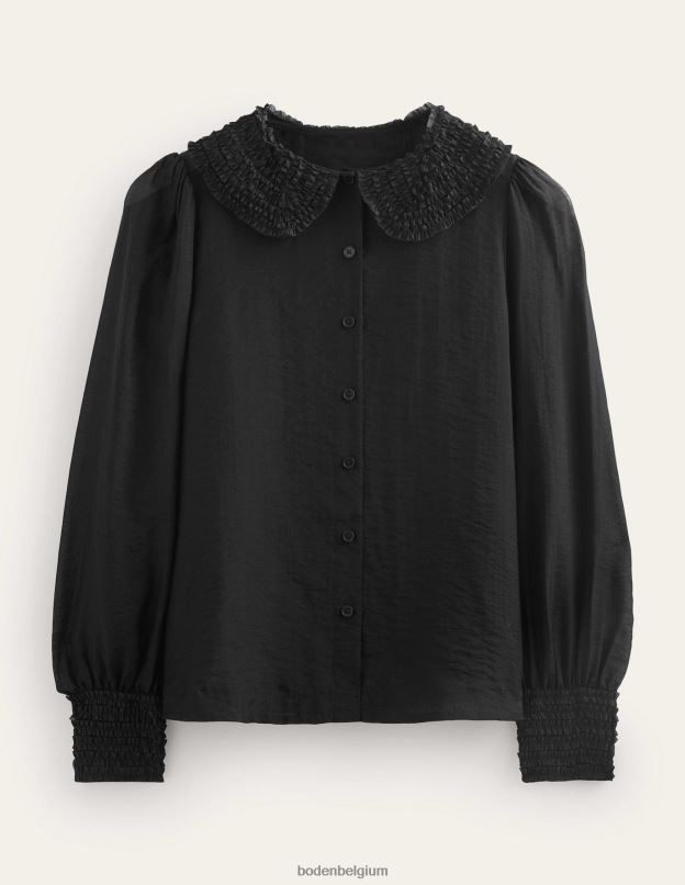 femmes Boden noir chemise en organza à volants vêtements Z42D01077