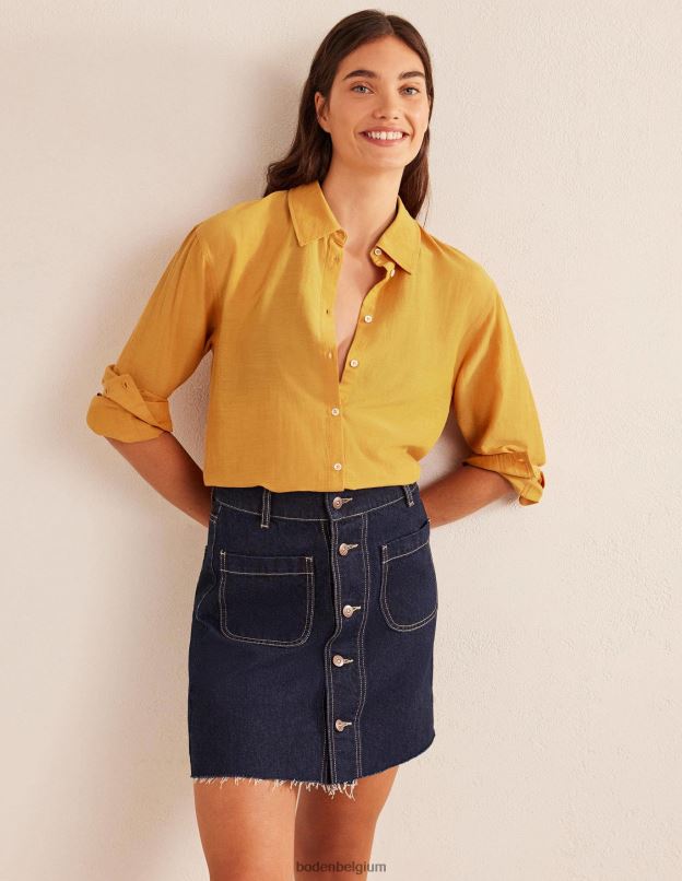 femmes Boden récolter de l'or chemise longue de vacances vêtements Z42D01801