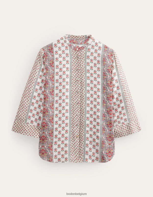 femmes Boden rose et fleur délicate blouse décontractée à manches larges vêtements Z42D0990