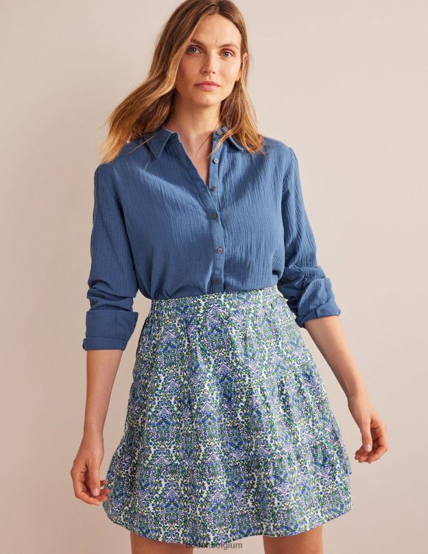 femmes Boden vraie marine chemise texturée en coton vêtements Z42D01182