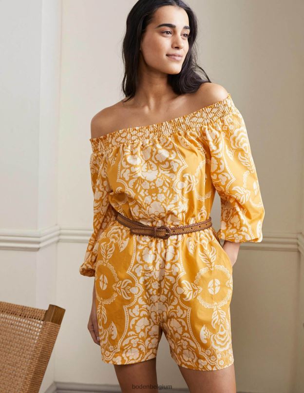femmes Boden beurre et fleur de passion combishort à épaules dénudées vêtements Z42D02429