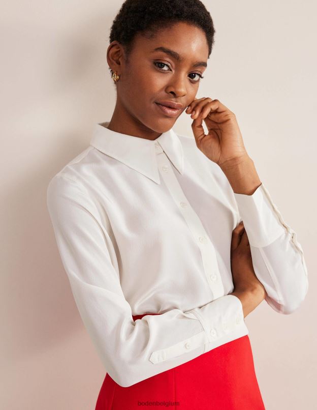 femmes Boden Ivoire chemise en soie vêtements Z42D0154