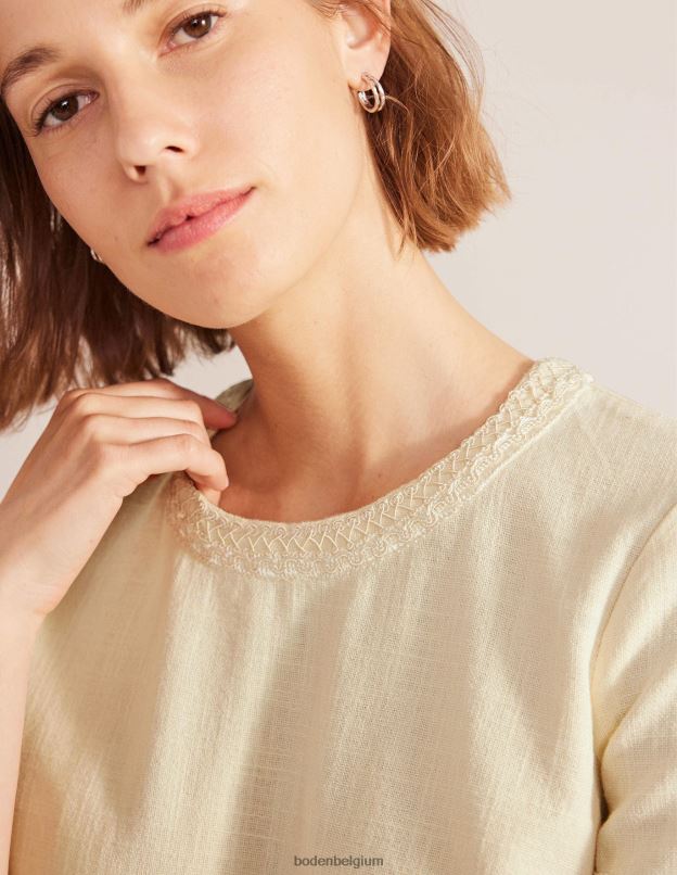 femmes Boden Ivoire haut à franges vêtements Z42D01356
