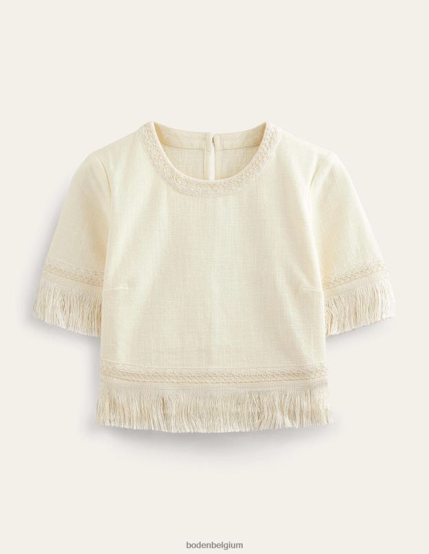 femmes Boden Ivoire haut à franges vêtements Z42D01356